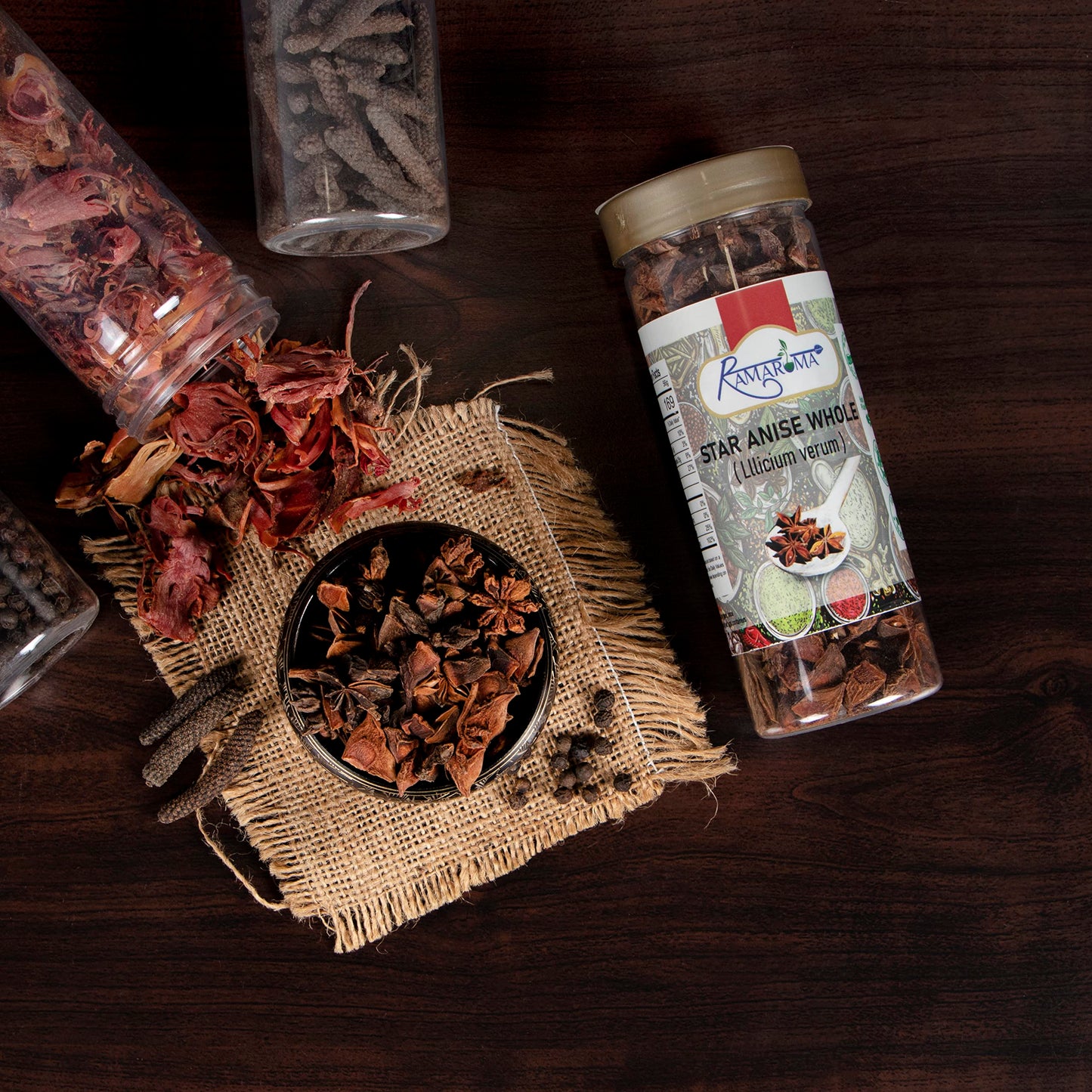 Ramaroma Star Anise Seeds, Whole Pods (Badian Khatai) Spice, 2Oz (56G) All Natural | Gluten Friendly | Non-Gmo | Vegan |