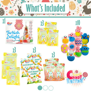 Easter Snack Box (112 Count) Filled With Candy, Snacks, Treats And Plush Easter Bunny, Great Package For Family, Friends, Kids,