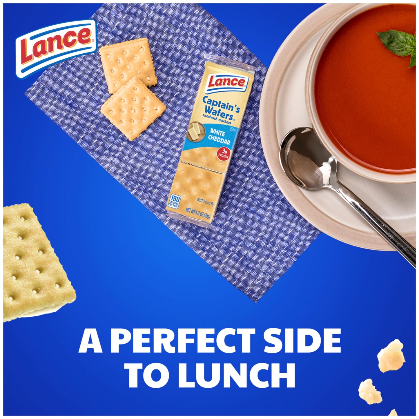 Lance Sandwich Crackers, Captains Wafers White Cheddar, 10 Individual Packs, 6 Sandwiches Each