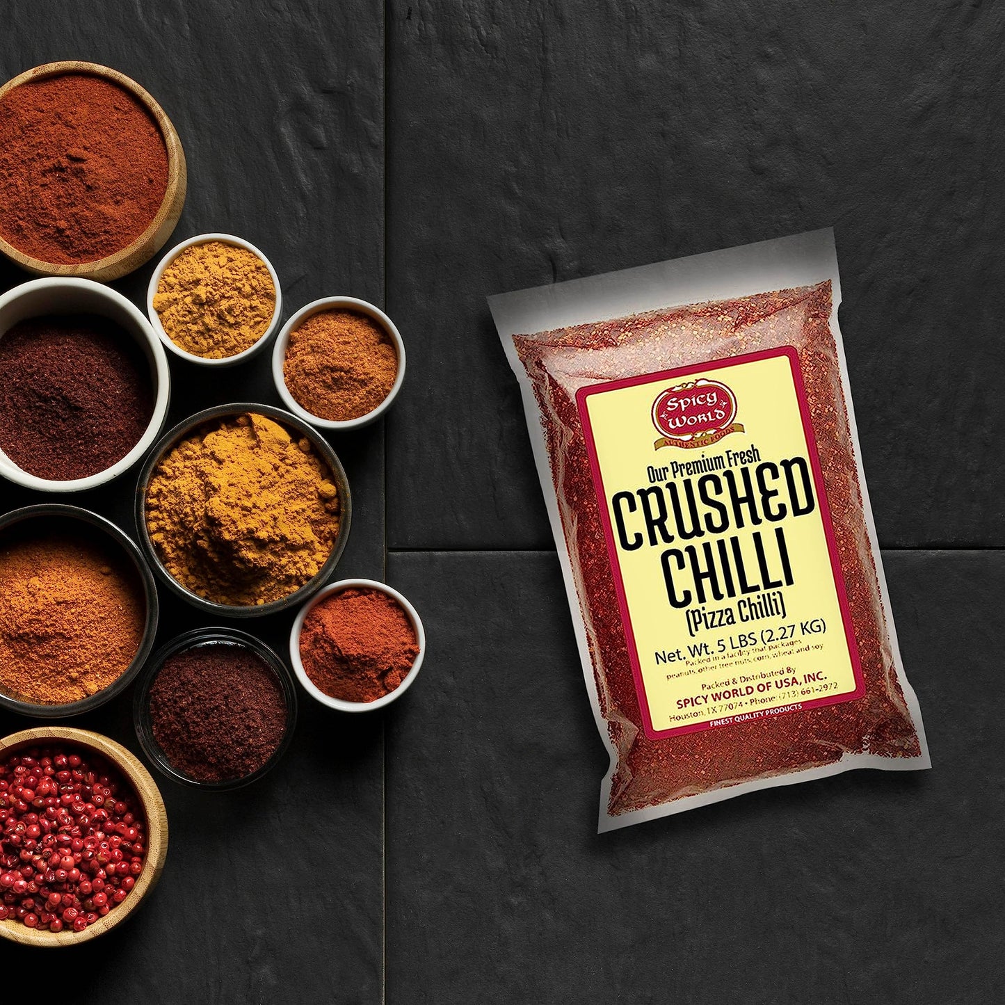 Crushed Red Pepper Flakes 5 Pound Bulk Value Pack - Chili Flakes - by Spicy World