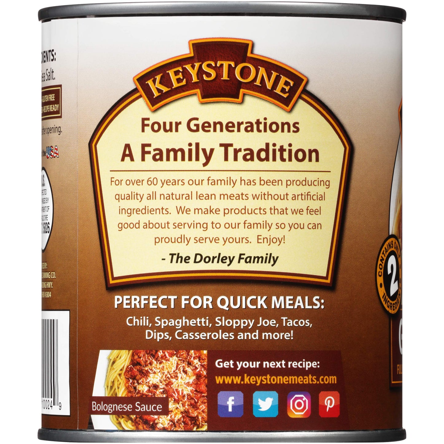 Keystone All Natural Ground Beef 28 Ounce Long Term Emergency Survival Food Canned Meat | Fully Cooked Ready To Eat | Gluten Free Family Pack Of 1
