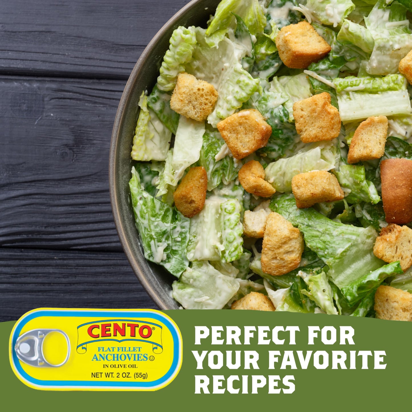 Cento Flat Fillet Anchovies in Olive Oil, 2 Oz, Firm, Skinless, Boneless, Canned Moroccan Anchovies, Easy to Open Pull Top Lid