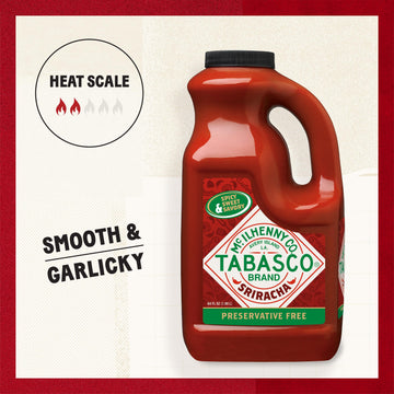 Tabasco Brand Sriracha Hot Sauce, Medium Heat, Bulk Plastic Jug, Thai-Style With Louisiana Twist, Rich & Bold, Perfect For Large
