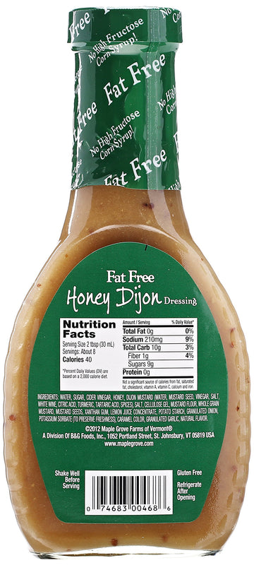 Maple Grove Farms Fat Free Honey Dijon Dressing, 8 oz