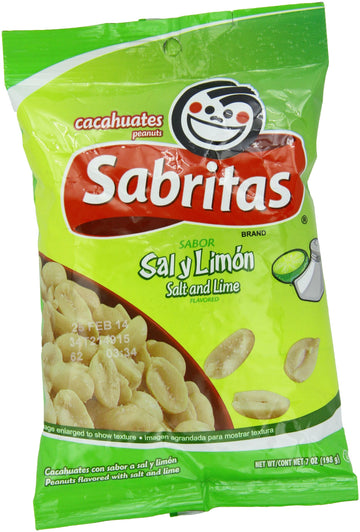 Sabritas Salt And Lime Peanuts, 7-Ounce (Pack Of 6)