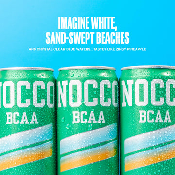 NOCCO Zero Sugar BCAA Drink, Carbonated Performance Beverage, 12 Fl Oz (Pack of 12), Sugar Free, Low Calorie, 0mg Caffeine