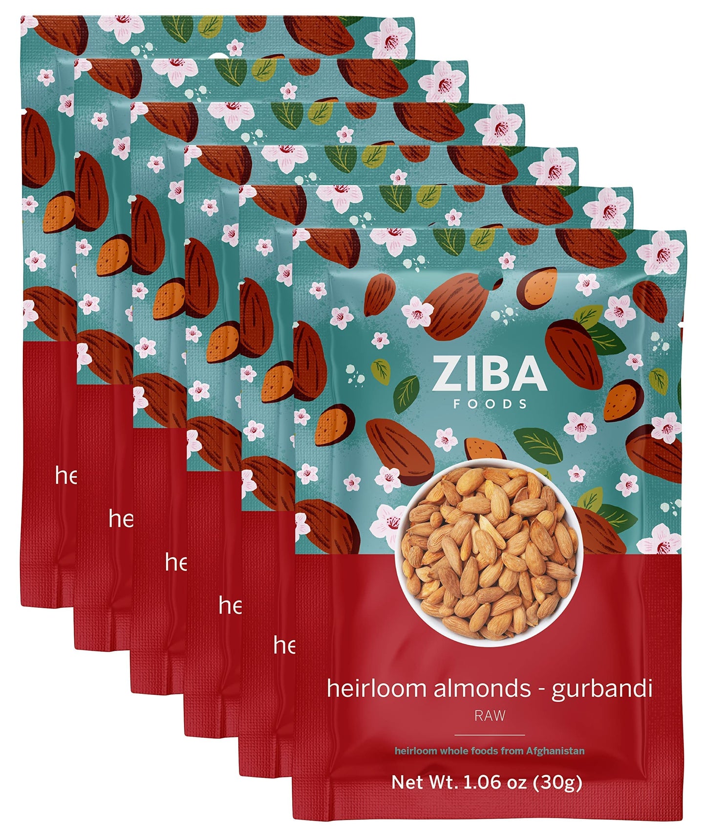Ziba Foods Heirloom Gurbandi Raw Almonds | Non-Gmo, Vegan, Whole 30 Friendly, Keto & Paleo | Heirloom Superfood Naturally High I