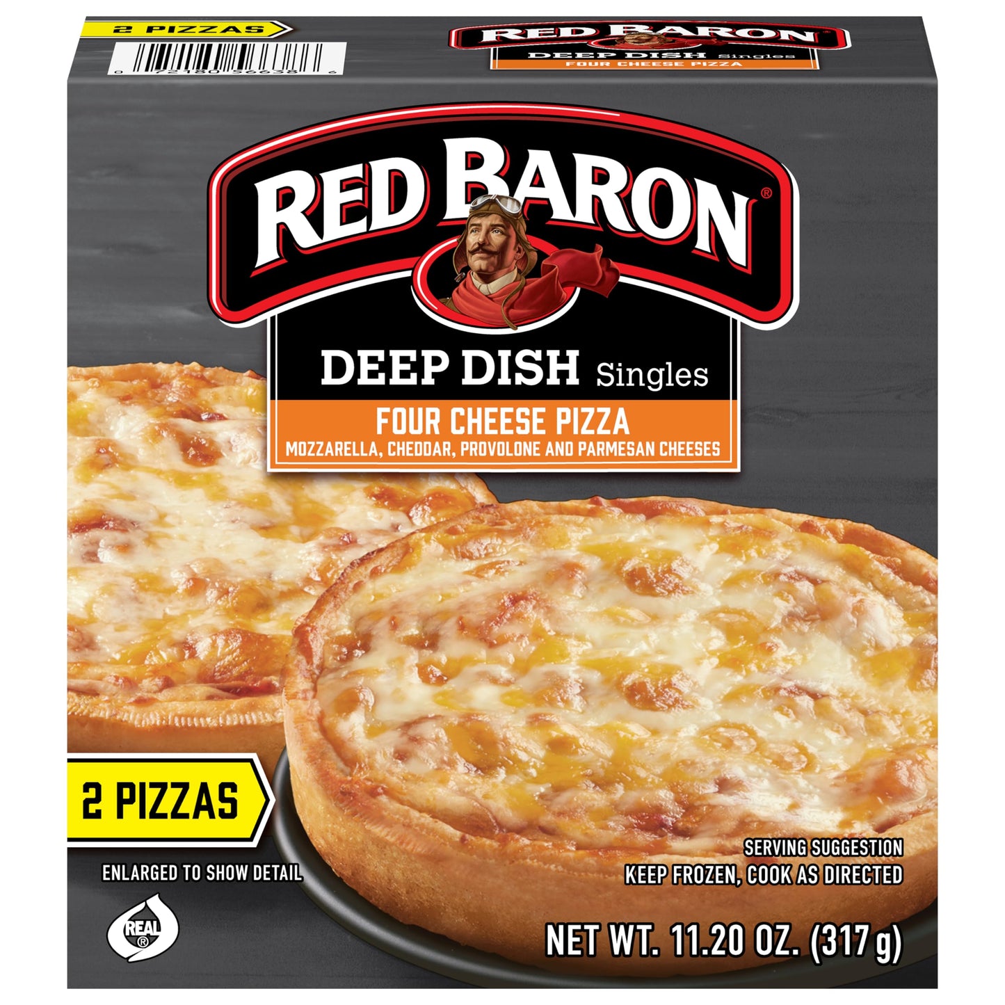 Red Baron Deep Dish Singles 4 Cheese Pizza, 11.2 oz (frozen), 2 count (Pack of 1)