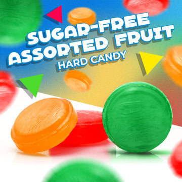 Sugar Free Hard Candy Mix | 1 Pound Bag | About 75 Count | Assorted Fruit Flavors | Individually Wrapped Sugarless Hard Candy fo