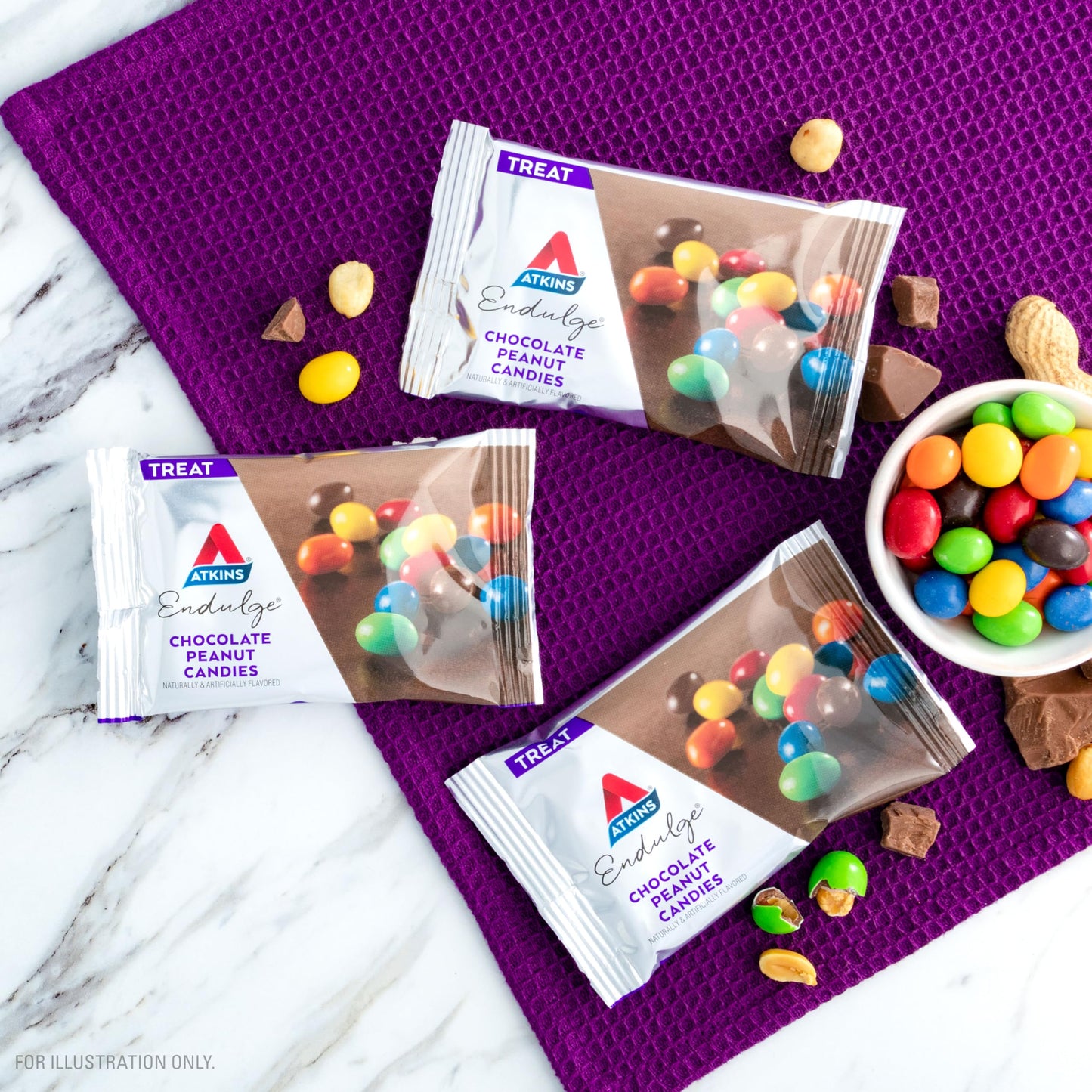 Atkins Endulge Chocolate Peanut Candies, 0g Sugar, 16 Count, Brown, Model jhs-1988