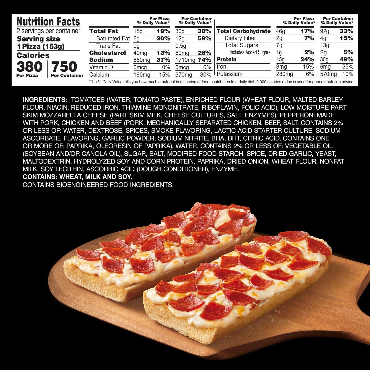 Red Baron, French Bread Pepperoni Pizza, 10.80 oz (Frozen)