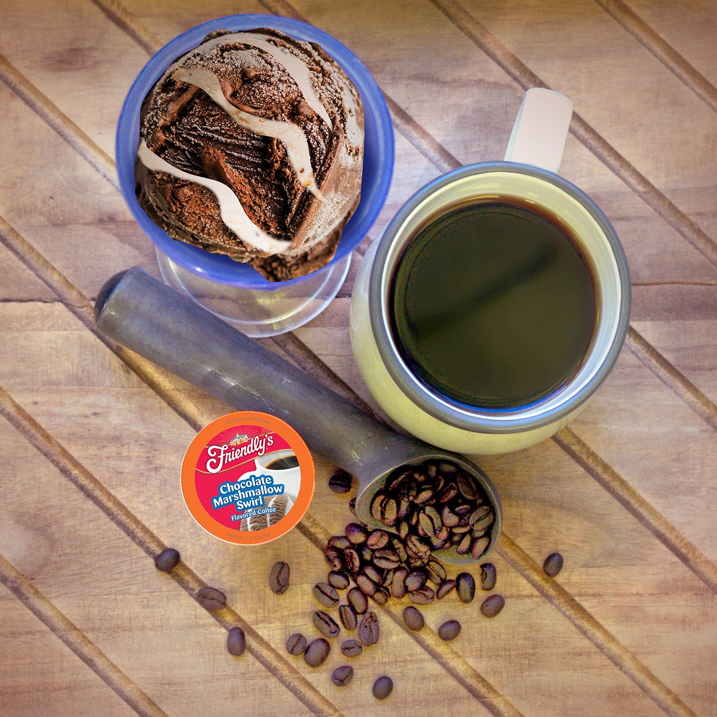 Friendlys Flavored Ice Cream Coffee Pods, For Single Serve Malt-Inspired (Chocolate Marshmallow Swirl, 12 Count)