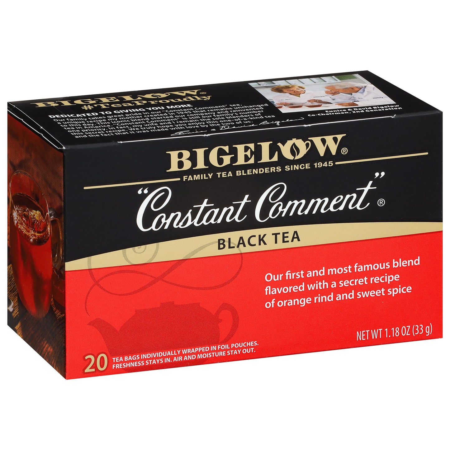 Bigelow Tea Constant Comment Black Tea, Caffeinated Tea, 20 Count Box (Pack Of 6), 120 Total Tea Bags