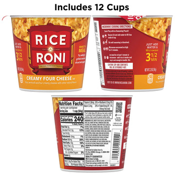 Rice-A-Roni Cups, Individual 2.25 Ounce (12 Pack) - Convenient On-the-Go Rice Snacks