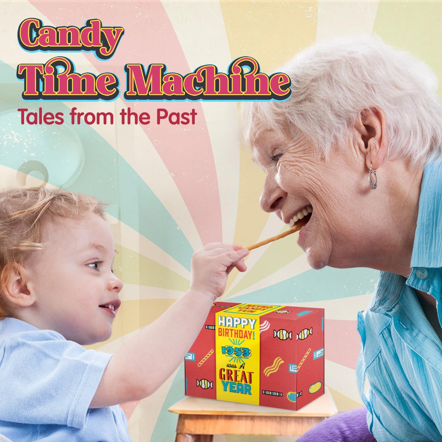 Retro Candy Yum ~ 1953 72Nd Birthday Gift Box Mix Nostalgic Candy From Childhood For 72 Year Old Man Or Woman Born 1953 Jr