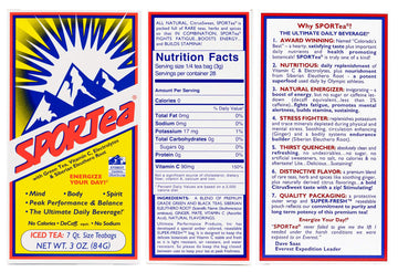 Sportea Iced | Natural Decaf Energy Drink With Green & Black Tea, Vitamins, Minerals, Electrolytes, Yerba Mate & Siberian Ginsen