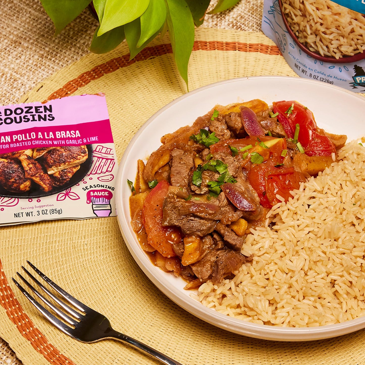 A Dozen Cousins Entrée Seasoning Sauce Marinade - Coat And Cook, For Chicken Seasoning, Bbq, Protein & More - 10 Pack - Peruvian Pollo A La Brasa Seasoning Sauce With Garlic And Lime (3 Oz Each)