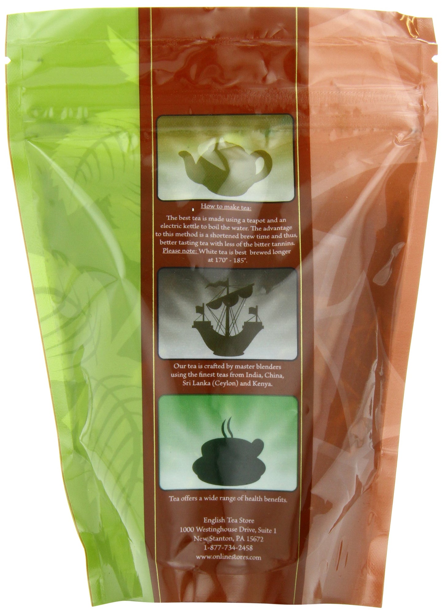 English Tea Store Loose Leaf, Organic Monks Blend Black Tea Pouches, 4 Ounce