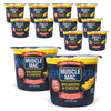 Muscle Mac Macaroni and Cheese Dinner with Real Cheese, Microwaveable, 20g of protein, 3.6 oz per cup (Pack of 12)