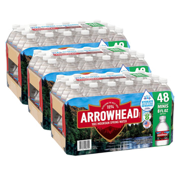 Arrowhead Spring Water Case Bundles (8 Oz. Bottles - Case Of 48 - 3 Cases), 8 Fl Oz (Pack Of 96)