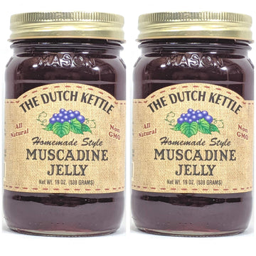 Amish Homemade Style Muscadine Jelly 2-19 Oz Reusable Jars All Natural Non-GMO No Preservatives