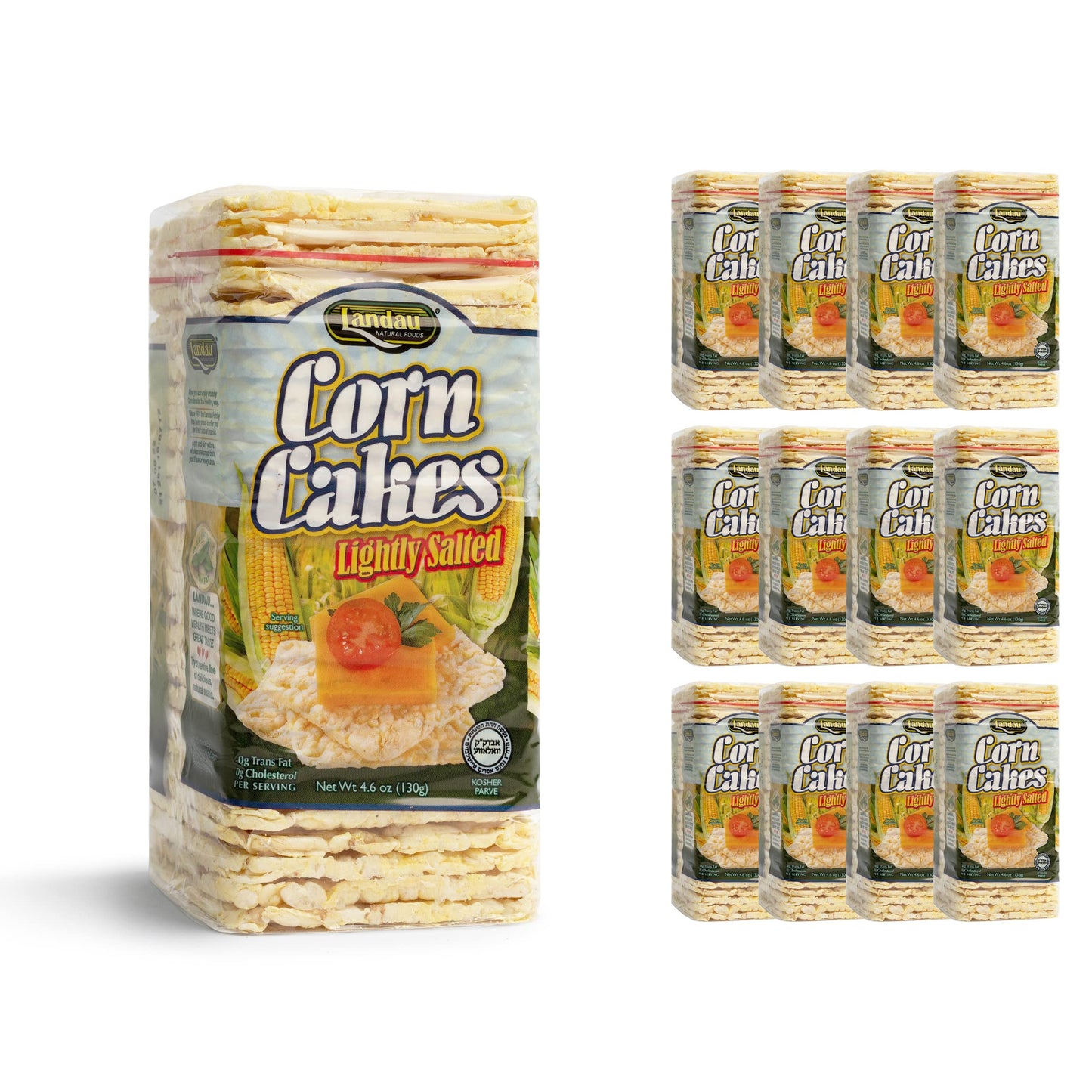 Landau Thin Puffed Corn Cakes Light Airy Low Calorie Snacks With A Real Corn Taste Kosher 4.6 Ounce (Pack Of 12)