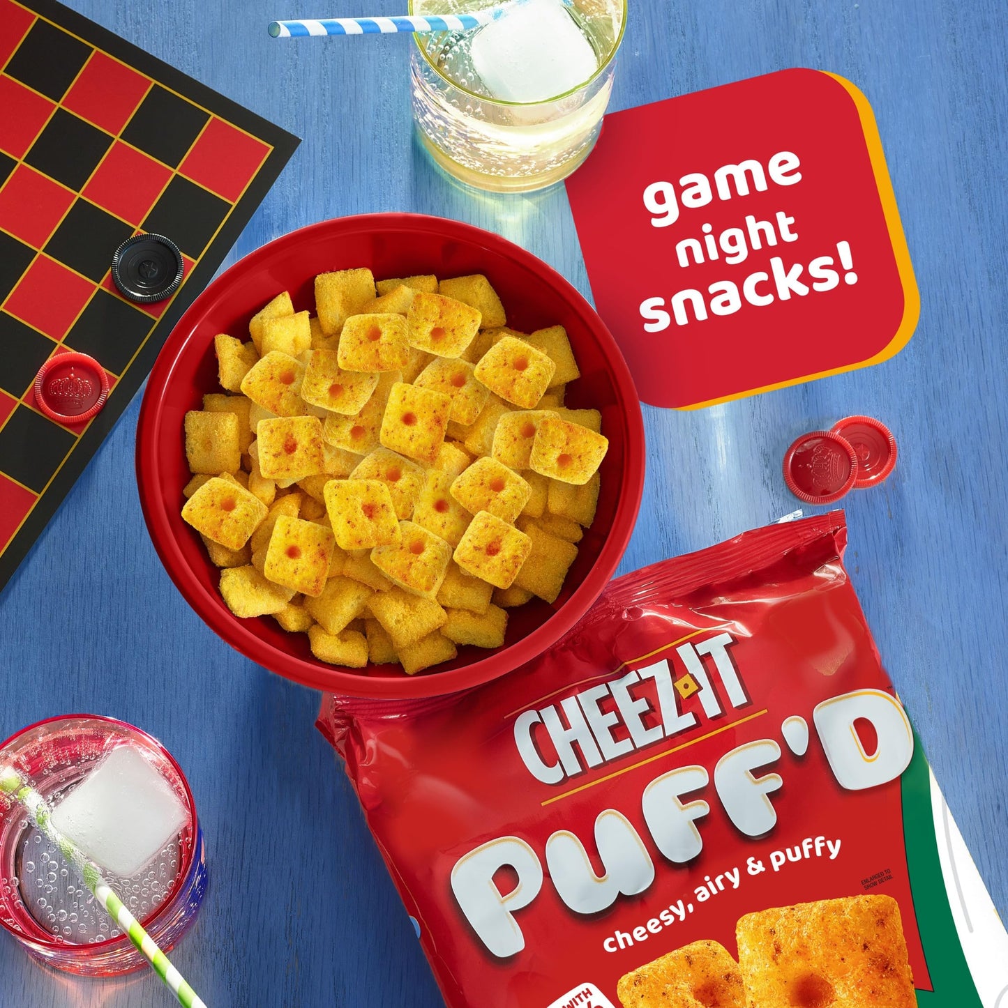 Cheez-It Puffd Cheesy Baked Snacks, Puffed Snack Crackers, Lunch Snacks, Cheese Pizza, 5.75oz Bag (1 Bag)