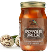 Green Jay Gourmet Spicy Pickled Quail Eggs - 16 Ounce Jar - Freshly Hand Jarred - Natural Ingredients