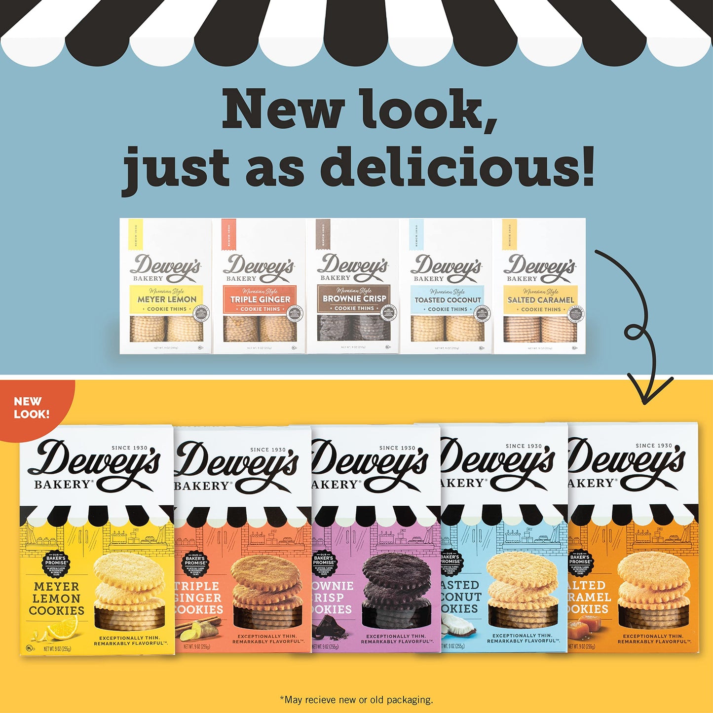 Dewey's Bakery Salted Caramel Cookie Thins | No Artificial Flavors, Synthetic Colors or Preservatives | Baked in Small Batches |