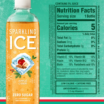 Sparkling Ice Winter Variety Pack Flavored Sparkling Water Zero Sugar with Vitamins and Antioxidants 17 fl oz 12 count (Cranberry Frost Winter Punch Apple Cider and Ginger Lime)