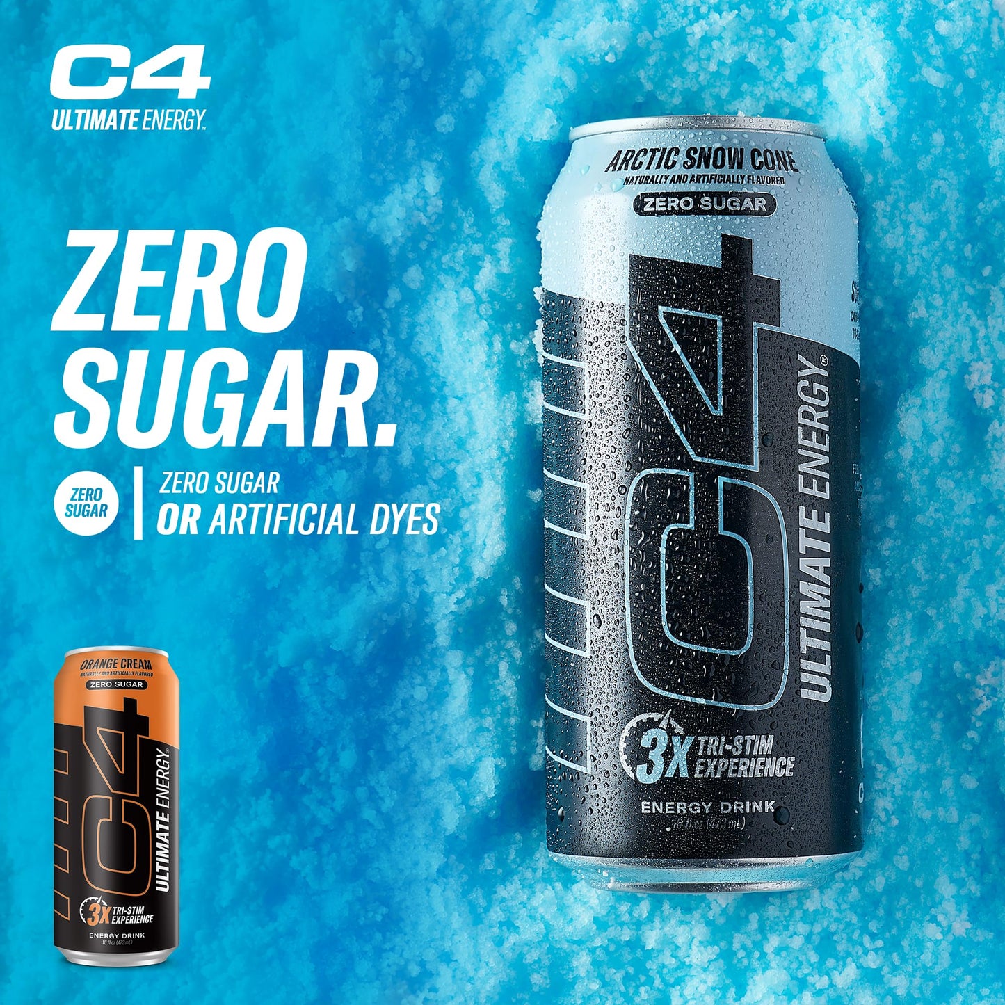 Cellucor C4 Ultimate Pre Workout Energy Drink, Sugar Free, 300mg Caffeine, Orange Cream, 16 Fl Oz (Pack of 12)