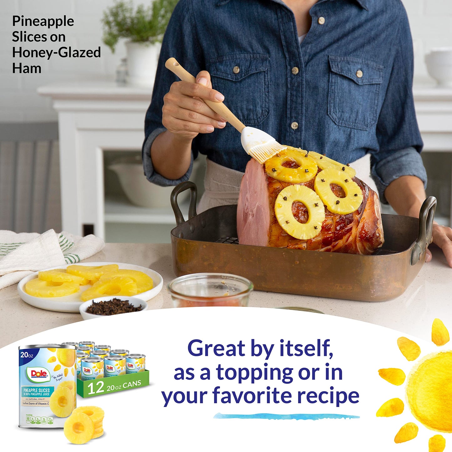 Dole Canned Fruit, Pineapple Slices In 100% Pineapple Juice, Gluten Free, Pantry Staples, 20 Oz, 12 Count, Packaging May Vary