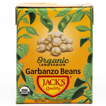 Jacks Organic Chickpeas Garbanzo Beans 13.4 oz. | Packed with Protein and Fiber, Heart Healthy, Low Sodium & Non GMO | (8-PACK)