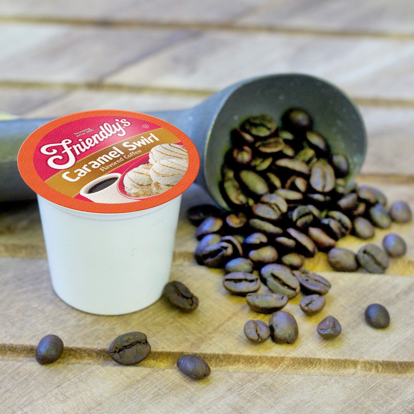Friendlys Ice Cream Coffee Pods, Caramel Swirl, 40 Count, Compatible with Keurig K Cup malt-inspired
