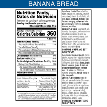 Pop-Tarts Toaster Pastries, Breakfast Foods, Kids Snacks, Frosted Banana Bread (96 Pop-Tarts)