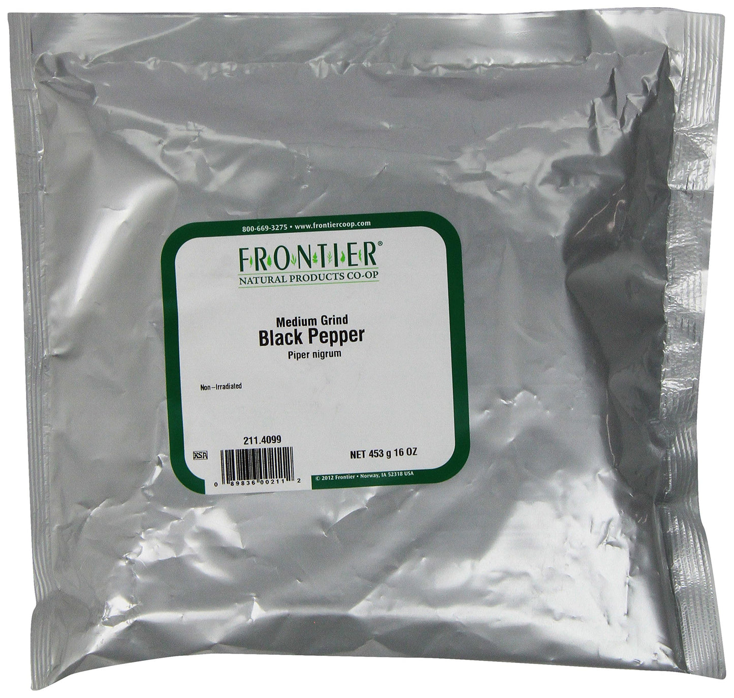 Frontier Co-op Medium Ground Black Pepper, 1-pound Bulk Bag, Full-bodied Flavor and Aroma, Kosher