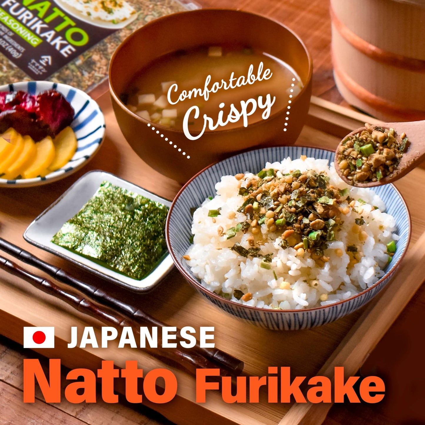 Japanese Natto Furikake Seasoning, Super Food Natto, Freeze-Dried Natto,6 Kinds Of Umami Ingredients, Rice Topping, Delicious Fl