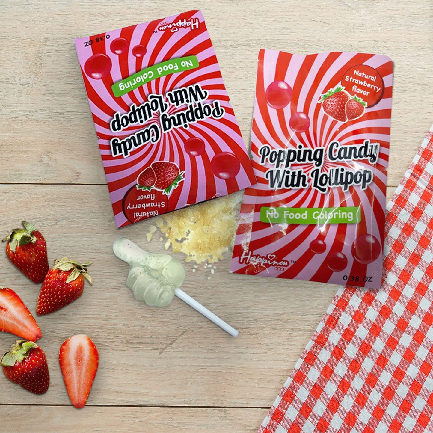 Happiness Usa 50 Pcs Popping Candy With Fun Dip Lollipop - All Natural No Artificial Colors Or Flavors Pop Rocks Candy | Individ