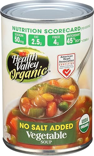 Health Valley Organic No Salt Added Soup Vegetable 15 Ounce