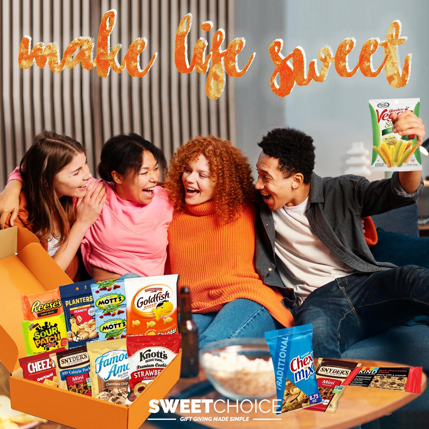 Snack Box Care Package Candy Variety Pack Snack Box (60 Count) Gift Baskets For Kids Mature-Themeds Teens Family College Student - Crave Food Birthday Arrangement Candy Chips Cookies