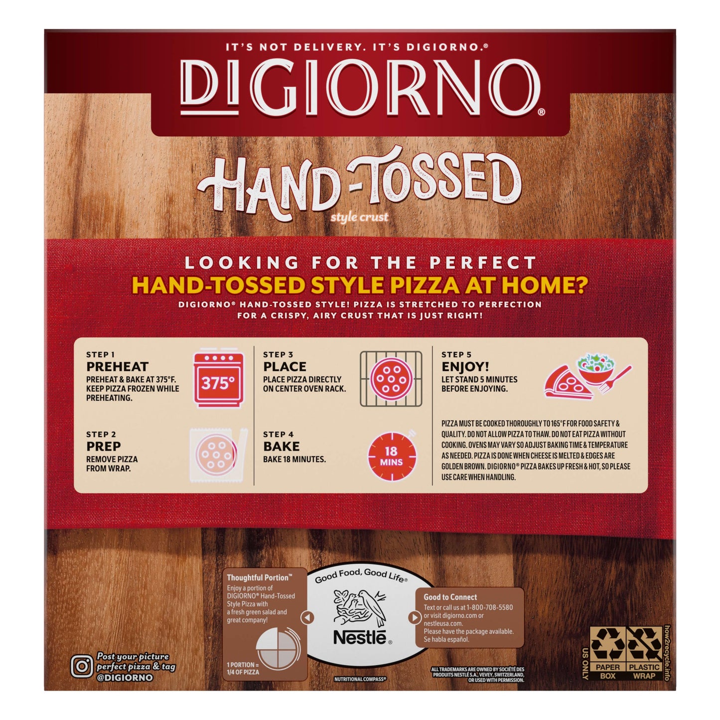 Digiorno Frozen Pizza, Supreme Pizza Hand-Tossed Style Crust, 18.9Oz (Frozen) 18.9 oz