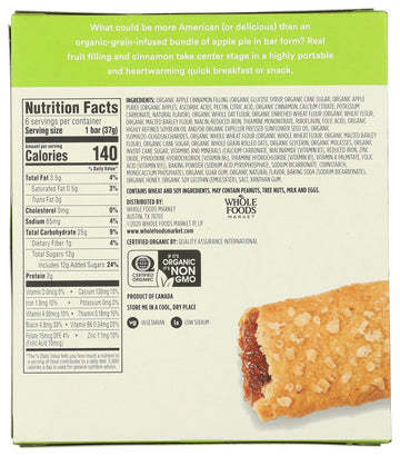 365 By Whole Foods Market, Organic Apple Cereal Bar 6 Count, 7.8 Ounce
