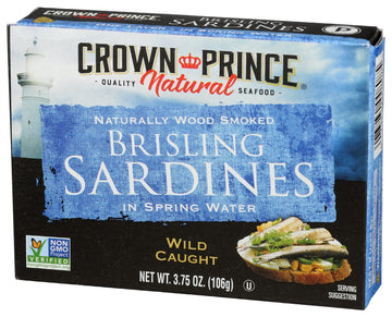 Crown Prince Brisling Sardines in Water, 3.75 oz - Pack of 1