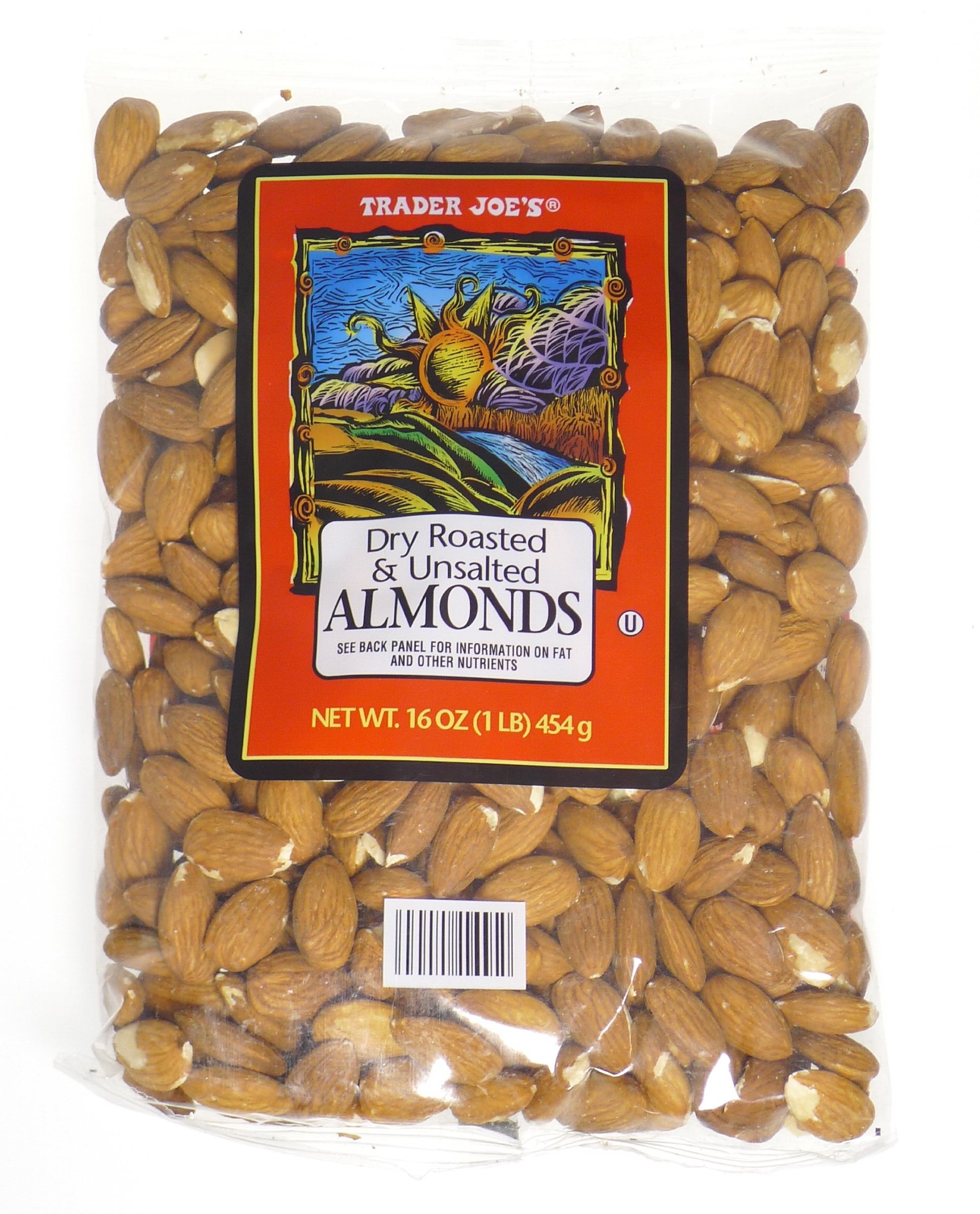Trader Joe'S Dry Roasted And Unsalted Almonds - 1Lb (2 - Pack)