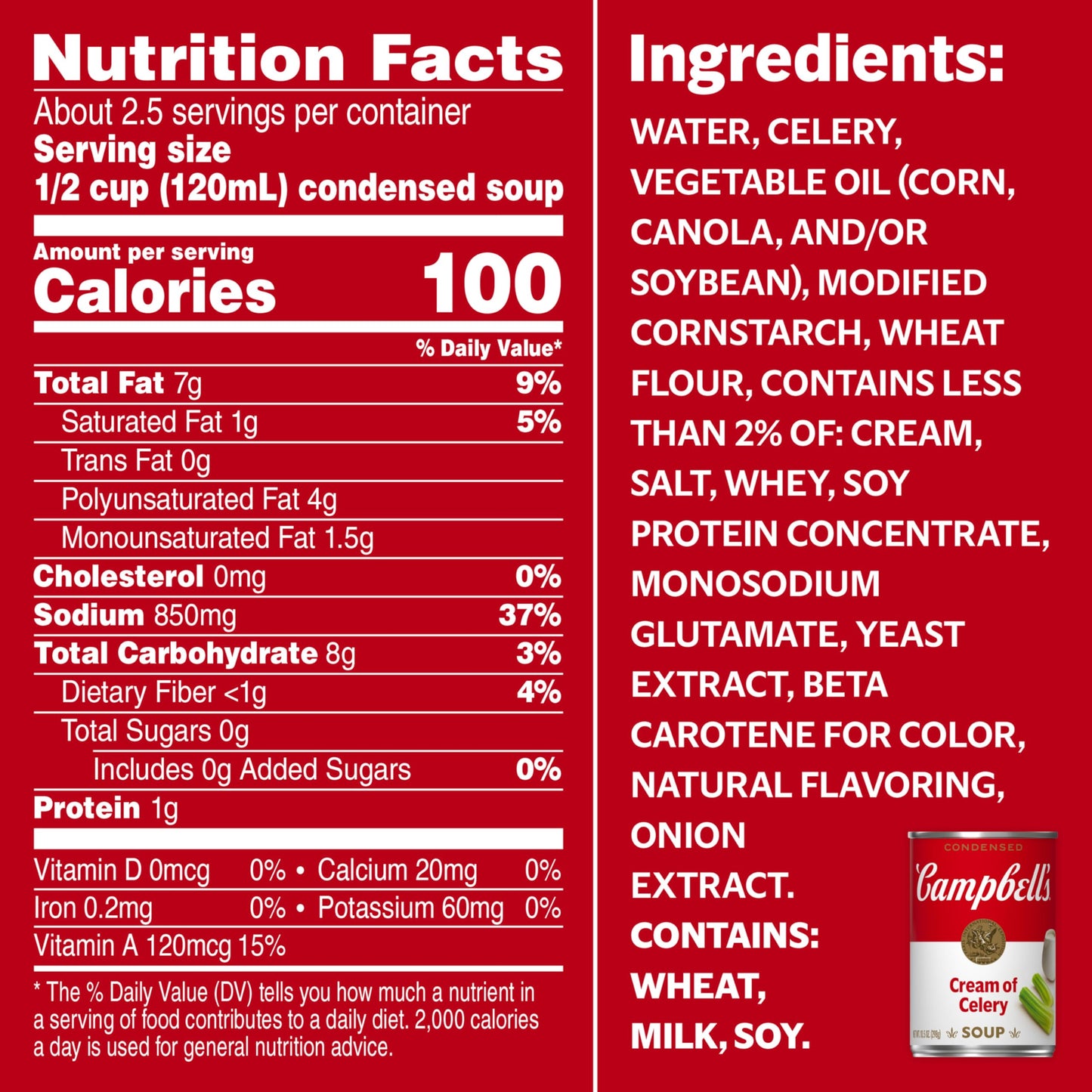 Campbell'S Condensed Cream Of Celery Soup, 10.5 Oz Can (12 Pack)