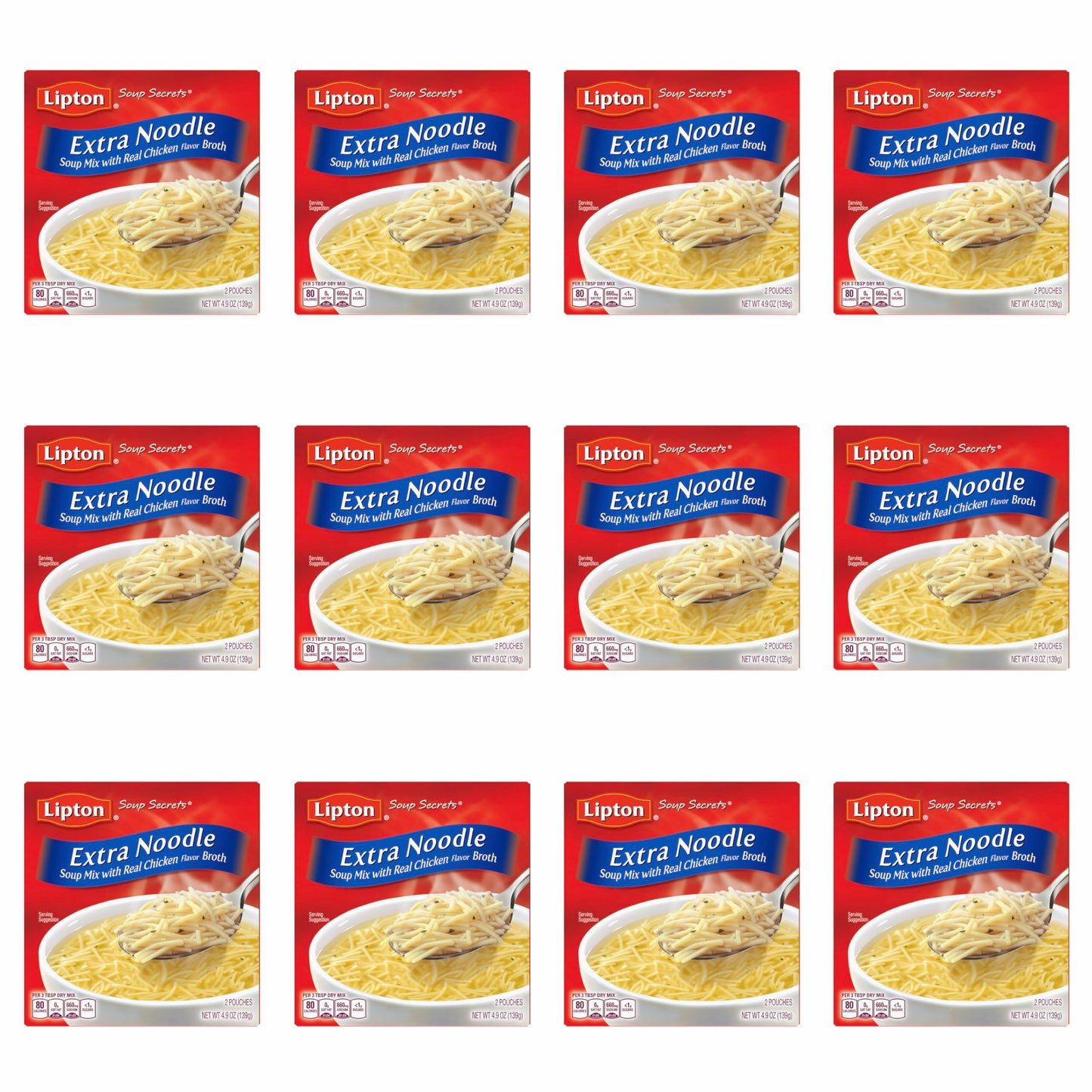 SOUP SECRETS Lipton Instant Soup Mix For a Warm Bowl of Soup Extra Noodle Soup Made With Real Chicken Broth Flavor 4.9 oz 2 ct,