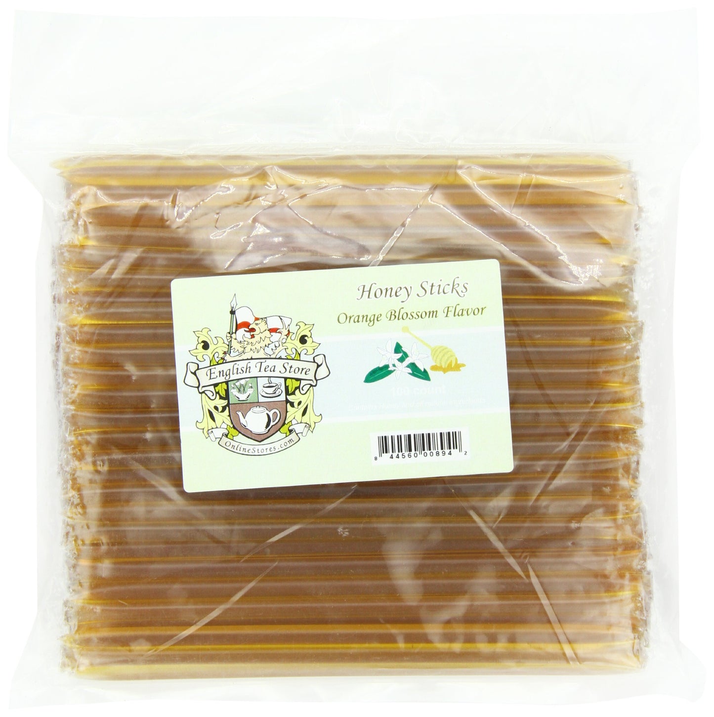 English Tea Store Honey Sticks, Orange Blossom, 100 Count