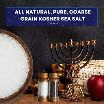 Kosher Sea Salt, Coarse Grain Kosher Salt, Replacement For Table Salt, Non-Iodized, All-Natural, No Additives (14 Oz Bag) - Sea