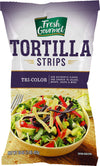 Fresh Gourmet Tri | Color Tortilla Strips | 1 Pound | Low Carb | Crunchy Snack And Salad Topper