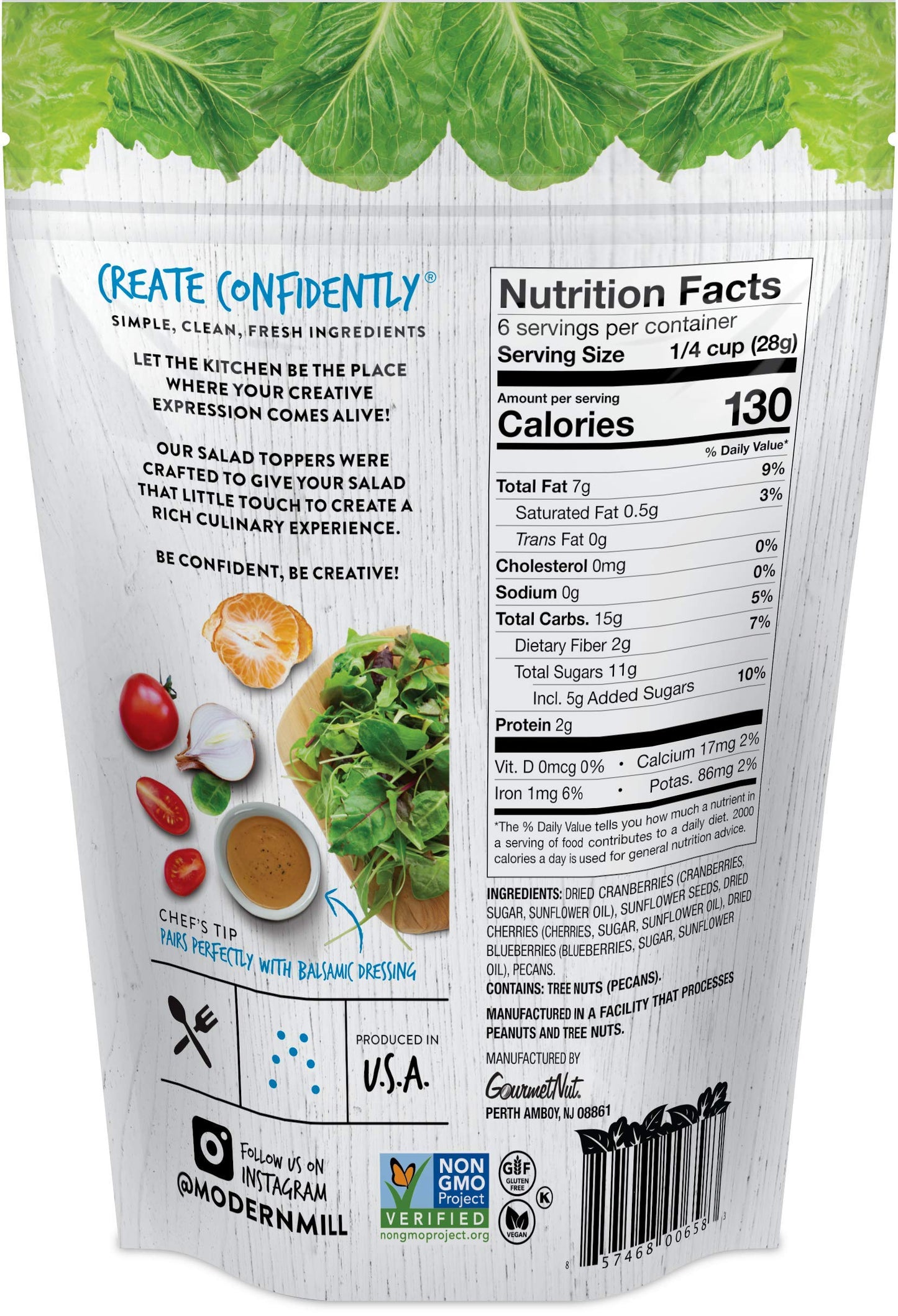 GourmetNut Summer Symphony Salad Topper, Gluten-Free, Vegan, Keto-Friendly, 6oz (Pack of 6)